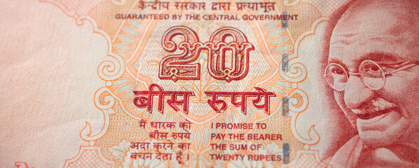 Close up of Indian Currency