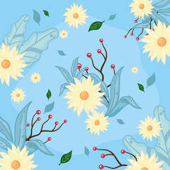 Fototapeta na wymiar floral background with sunflowers