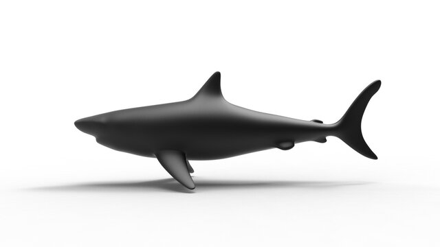 Side view of shark 3d render