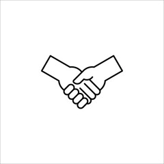Handshake black silhouette icon in heart shape vector illustration. eps 10