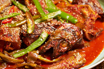 Braised Pollack, food boiled down in soy sauce or other seasonings
