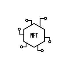 Non Fungible Token NFT Crypto Line Sign Symbol