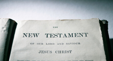 Close up of old Holy bible