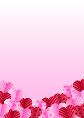 Fototapeta na wymiar Celebrate Valentine day Red Pink Papercut style Love card design background