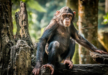 Obraz na płótnie Canvas Portrait of a chimpanzee 