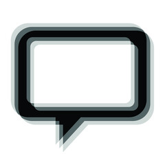 Glitch distorted speech bubble . Blurred square .Minimal art design . Noise destroyed logo . Trendy defect error shapes . Glitched frame .Broken effect .vector 