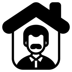 elderly home glyph icon