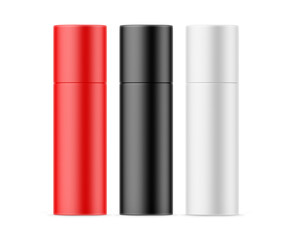 Spray tin can for branding, deodorant can mockup template on isolated white background, 3d illustration