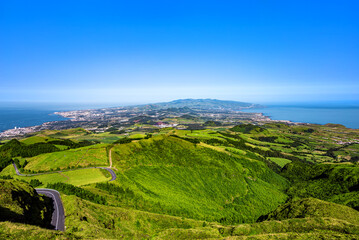 View of the western part of Sao Miguel Island, Azores, Açores, Portugal, Europe.