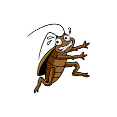 scared cockroach cartoon vektor template