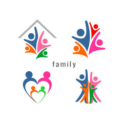 Fototapeta na wymiar abstract family logo vector template