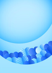 Valentine's day universal blue love heart poster background. Love in circle Blue Papercut style Love card design background