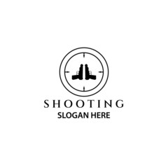 gun vintage logo vector illustration minimalist icon design