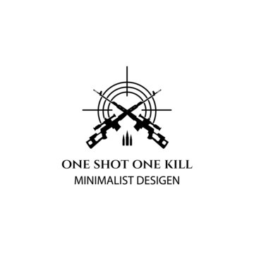 sniper vintage logo vector illustration minimalist icon design creative