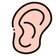 ear filled outline icon