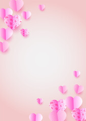 Lovely Glow Pink Papercut style design background