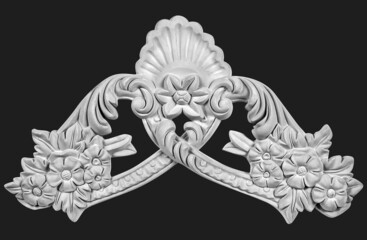 Obraz premium White gypsum ornaments for interior decoration