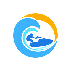 Jet Ski Logo can be used for company, icon, and others.
