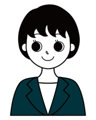 笑顔のスーツを着た女性会社員