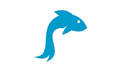 long tail fish vector logo