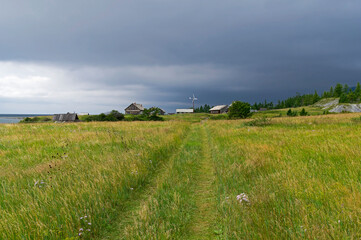 Small abandoned village on the shore of Lake Baikal.