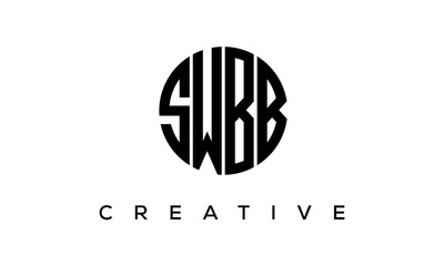 SWBB letters circle logo design vector template