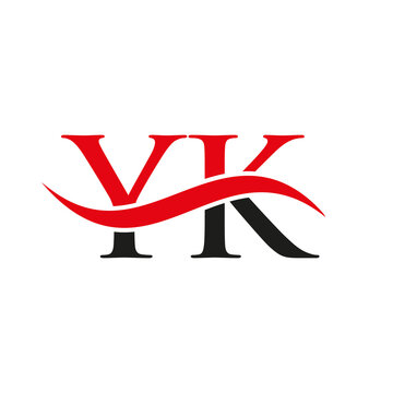Letter YK Logo Design Template. YK, Y K Letter Logo Modern, Flat, Minimalist, Business, Company Sign