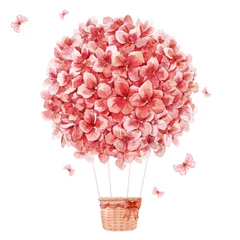  Beautiful image with hand drawn watercolor floral air baloon. Stock illustration. © zenina