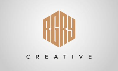 creative polygon RGRY letters logo design, vector template