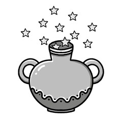 水瓶　かわいいイラスト素材　