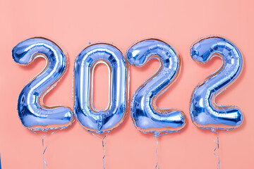 Balloon number 2022 Celebrate party Poster Festive pink background