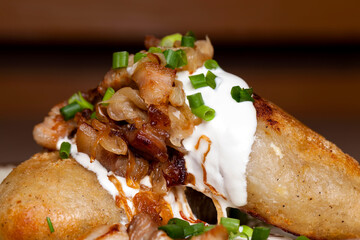 zeppelins made from grated potatoes with minced meat © rsooll