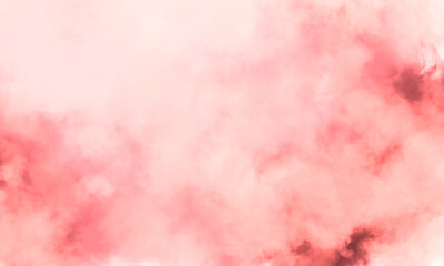Pink and white sky or cloudy wallpaper interior watercolor texture background. living coral color powder explosion on white background.