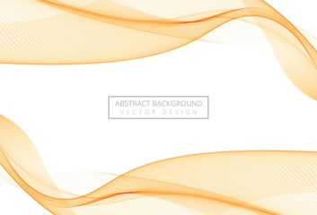 Abstract orange stylish soft wave on white background