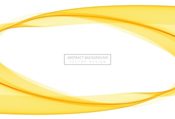 Abstract yellow stylish flowing wave on white background