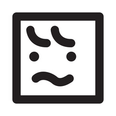 mad young face line icon