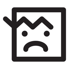 sad punk face line icon