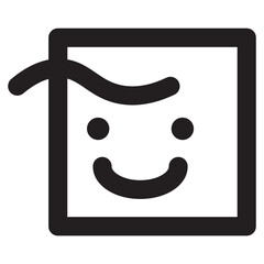 Fototapeta premium smile curl face line icon