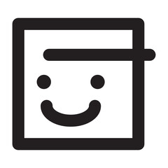 smile face line icon