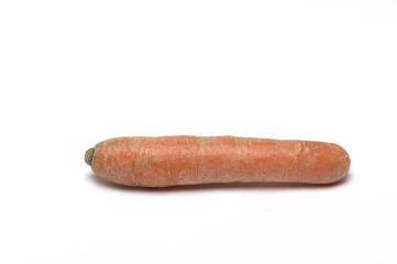 one orange carrot isolated on white background