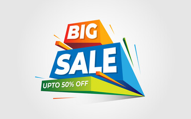 Indian Big Sale Banner Design Template with 50% Discount Tag