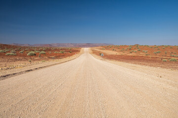 Namibian desert road are perfect to enjoy your 4x4 or campervan