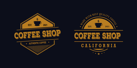 coffee shop badge logo vector design