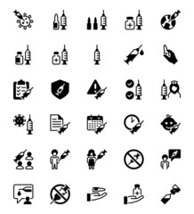 Glyph icons for vaccine.