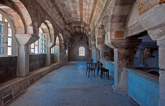 The interior of the 2nd level of the Panagia Ekatontapyliani (also known as the Church of 100 Doors) in Parikia town, on the island of Paros in Greece