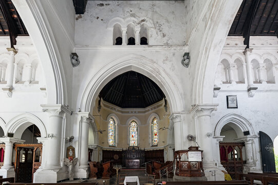 The Interior Of The All Saint Church Of Anglican Communion In Galle Fort In Sri Lanka.