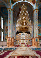 Fototapeta na wymiar The interior of Krasnogorskiy All Saints Monastery near Svalyava town in Ukraine