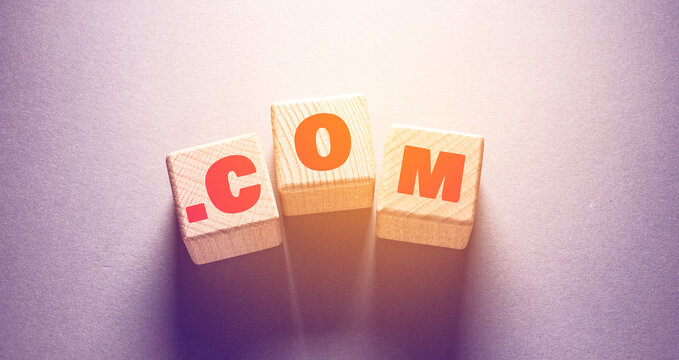 Com Word with Wooden Cubes