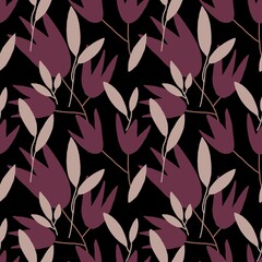 Seamless pattern with flowers for fabrics and textiles