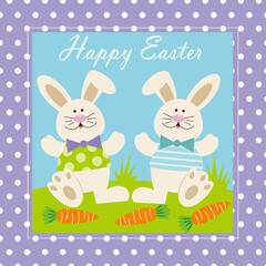 Obraz na płótnie Canvas easter greeting card with bunny